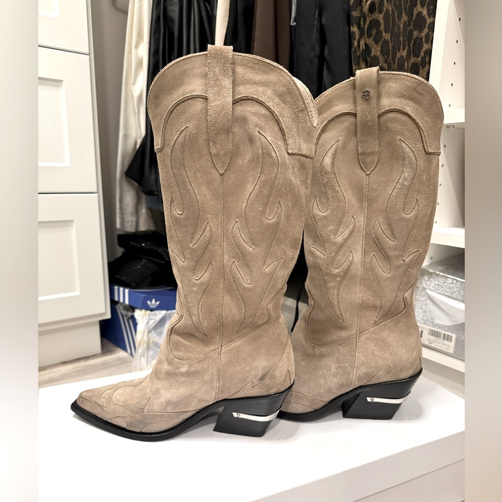 Anine Bing Tania Tall Suede Western Boots